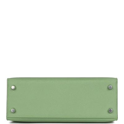 Hermes Special Order (HSS) Kelly Sellier 25 Vert Criquet Verso Epsom Palladium Hardware Hermes Special Order (HSS) Kelly Sellier 25 Vert Criquet Verso Epsom Palladium Hardware