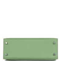 Hermes Special Order (HSS) Kelly Sellier 25 Vert Criquet Verso Epsom Palladium Hardware Hermes Special Order (HSS) Kelly Sellier 25 Vert Criquet Verso Epsom Palladium Hardware