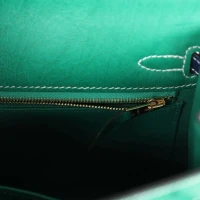 Hermes Special Order (HSS) Kelly Sellier 25 Vert Vertigo and Bleu Iris Ostrich Brushed Gold Hardware Hermes Special Order (HSS) Kelly Sellier 25 Vert Vertigo and Bleu Iris Ostrich Brushed Gold Hardware