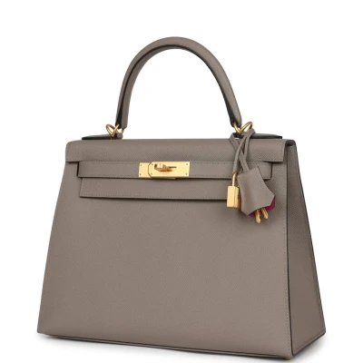 Hermes Special Order (HSS) Kelly Sellier 28 Gris Asphalte Verso Epsom Brushed Gold Hardware Hermes Special Order (HSS) Kelly Sellier 28 Gris Asphalte Verso Epsom Brushed Gold Hardware