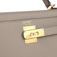 Hermes Special Order (HSS) Kelly Sellier 28 Gris Asphalte Verso Epsom Brushed Gold Hardware Hermes Special Order (HSS) Kelly Sellier 28 Gris Asphalte Verso Epsom Brushed Gold Hardware