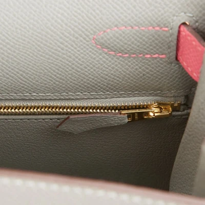 Hermes Special Order (HSS) Kelly Sellier 28 Gris Mouette and Rose Azalee Epsom Brushed Gold Hardware Hermes Special Order (HSS) Kelly Sellier 28 Gris Mouette and Rose Azalee Epsom Brushed Gold Hardware