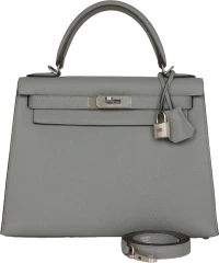 Hermes Special Order (HSS) Kelly Sellier 28 Gris Mouette Verso Togo Brushed Palladium Hardware Hermes Special Order (HSS) Kelly Sellier 28 Gris Mouette Verso Togo Brushed Palladium Hardware