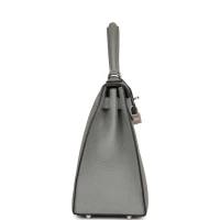 Hermes Special Order (HSS) Kelly Sellier 28 Gris Mouette Verso Togo Brushed Palladium Hardware Hermes Special Order (HSS) Kelly Sellier 28 Gris Mouette Verso Togo Brushed Palladium Hardware
