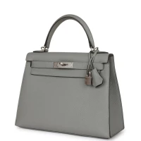 Hermes Special Order (HSS) Kelly Sellier 28 Gris Mouette Verso Togo Brushed Palladium Hardware Hermes Special Order (HSS) Kelly Sellier 28 Gris Mouette Verso Togo Brushed Palladium Hardware