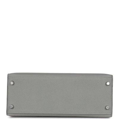 Hermes Special Order (HSS) Kelly Sellier 28 Gris Mouette Verso Togo Brushed Palladium Hardware Hermes Special Order (HSS) Kelly Sellier 28 Gris Mouette Verso Togo Brushed Palladium Hardware