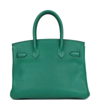 Pre-Owned Hermes Birkin 30 Vert Vertigo Clemence Palladium Hardware