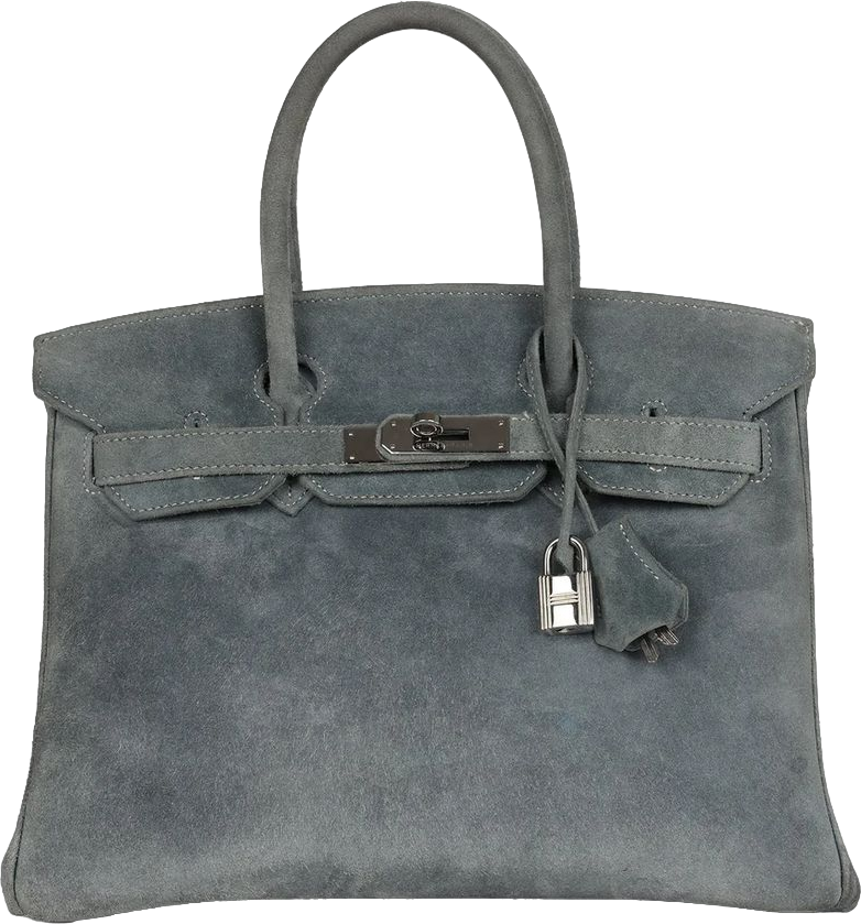 Vintage Hermes Birkin 30 Gris Fume Doblis Palladium Hardware
