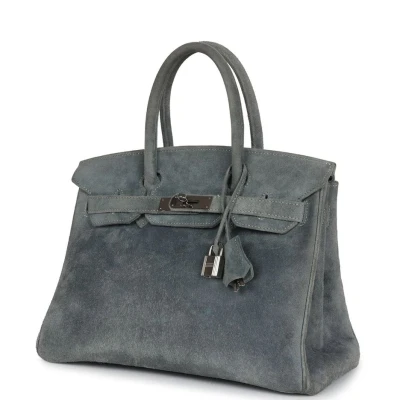 Vintage Hermes Birkin 30 Gris Fume Doblis Palladium Hardware Vintage Hermes Birkin 30 Gris Fume Doblis Palladium Hardware