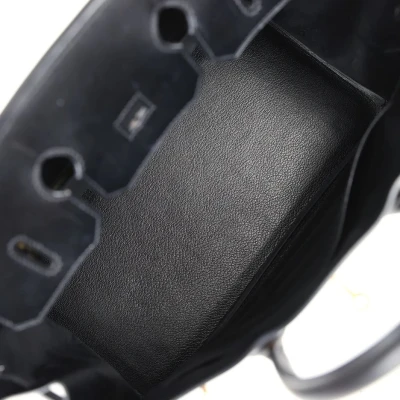 Vintage Hermes Birkin 35 Black Box Gold Hardware