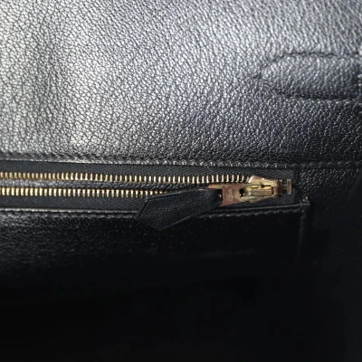 Vintage Hermes Birkin 35 Black Box Gold Hardware