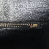 Vintage Hermes Birkin 35 Black Box Gold Hardware