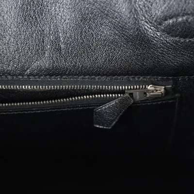 Vintage Hermes Birkin 35 Black Shiny Porosus Crocodile Palladium Hardware Vintage Hermes Birkin 35 Black Shiny Porosus Crocodile Palladium Hardware
