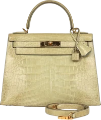 Vintage Hermes Kelly 28 Vert Celadon Natura Shiny Alligator Gold Hardware Vintage Hermes Kelly 28 Vert Celadon Natura Shiny Alligator Gold Hardware