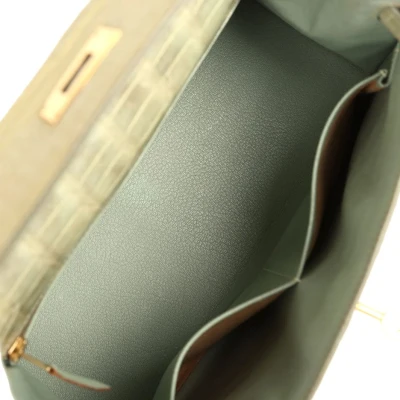 Vintage Hermes Kelly 28 Vert Celadon Natura Shiny Alligator Gold Hardware Vintage Hermes Kelly 28 Vert Celadon Natura Shiny Alligator Gold Hardware