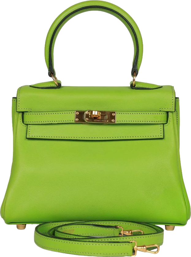 Vintage Hermes Kelly Retourne 20 Vert Cru Gulliver Gold Hardware