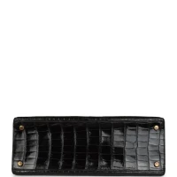 Vintage Hermes Kelly Sellier 32 Black Shiny Porosus Crocodile Gold Hardware Vintage Hermes Kelly Sellier 32 Black Shiny Porosus Crocodile Gold Hardware