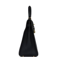 Vintage Hermes Kelly Sellier 35 Black Fjord Gold Hardware Vintage Hermes Kelly Sellier 35 Black Fjord Gold Hardware