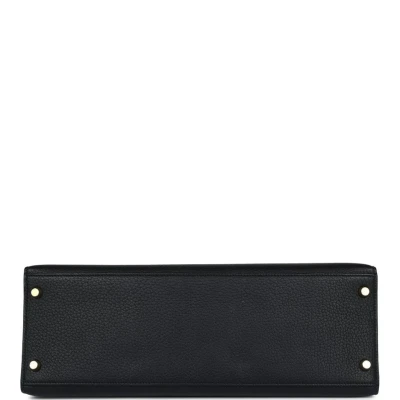 Vintage Hermes Kelly Sellier 35 Black Fjord Gold Hardware Vintage Hermes Kelly Sellier 35 Black Fjord Gold Hardware