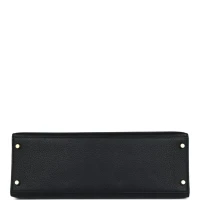 Vintage Hermes Kelly Sellier 35 Black Fjord Gold Hardware Vintage Hermes Kelly Sellier 35 Black Fjord Gold Hardware