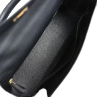 Vintage Hermes Kelly Sellier 35 Black Fjord Gold Hardware Vintage Hermes Kelly Sellier 35 Black Fjord Gold Hardware