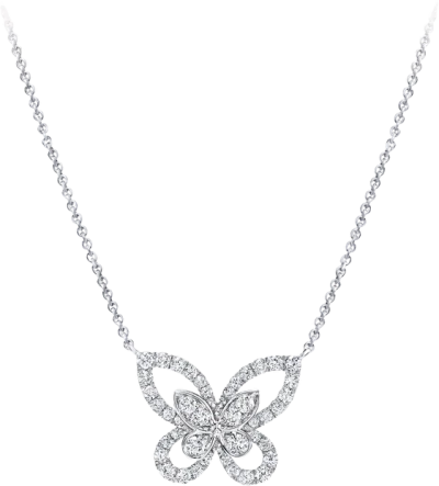 Butterfly Silhouette Diamond Mini Pendant Graff