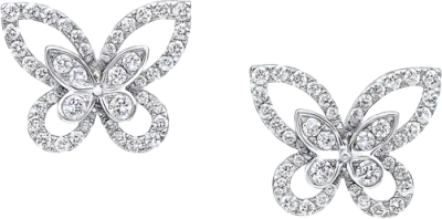 Butterfly Silhouette Diamond Mini Stud Earrings Graff
