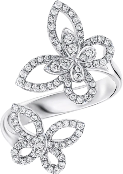 Double Butterfly Silhouette Diamond Ring Graff