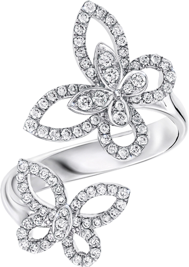 Double Butterfly Silhouette Diamond Ring Graff Double Butterfly Silhouette Diamond Ring Graff