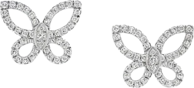 Mini Butterfly Silhouette Diamond Earrings Graff
