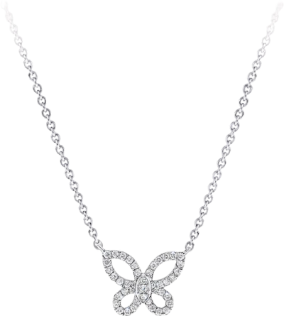 Mini Butterfly Silhouette Diamond Pendant Graff