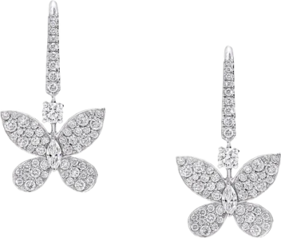 Pavé Butterfly Mini Diamond Drop Earrings Graff