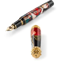 Montegrappa Bijo-To-Yaju Fountain Pen, Gold Plated Sterling Silver Montegrappa Bijo-To-Yaju Fountain Pen, Gold Plated Sterling Silver