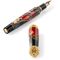 Montegrappa Bijo-To-Yaju Fountain Pen, Gold Plated Sterling Silver Montegrappa Bijo-To-Yaju Fountain Pen, Gold Plated Sterling Silver