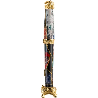 Montegrappa Bijo-To-Yaju Pen, Gold Plated Sterling Silver Montegrappa Bijo-To-Yaju Pen, Gold Plated Sterling Silver