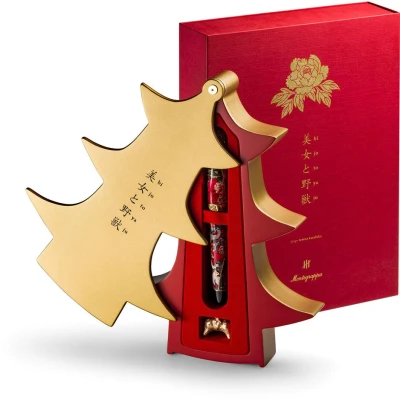 Montegrappa Bijo-To-Yaju Pen, Gold Plated Sterling Silver Montegrappa Bijo-To-Yaju Pen, Gold Plated Sterling Silver