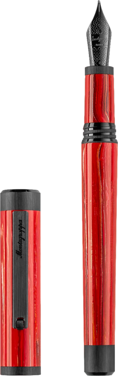 Montegrappa Zero Zodiac Aries Fountain Pen, Ultra Black IP Steel, Steel Nib