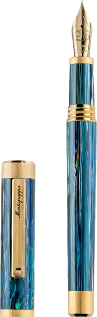 Montegrappa Zero Zodiac Cancer Fountain Pen, Yellow Gold IP Steel, 14k Gold Nib Montegrappa Zero Zodiac Cancer Fountain Pen, Yellow Gold IP Steel, 14k Gold Nib