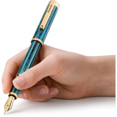 Montegrappa Zero Zodiac Cancer Fountain Pen, Yellow Gold IP Steel, 14k Gold Nib Montegrappa Zero Zodiac Cancer Fountain Pen, Yellow Gold IP Steel, 14k Gold Nib