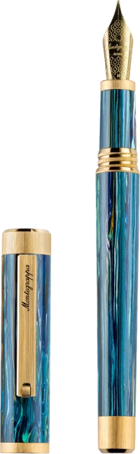 Montegrappa Zero Zodiac Cancer Fountain Pen, Yellow Gold IP Steel, Steel Nib Montegrappa Zero Zodiac Cancer Fountain Pen, Yellow Gold IP Steel, Steel Nib
