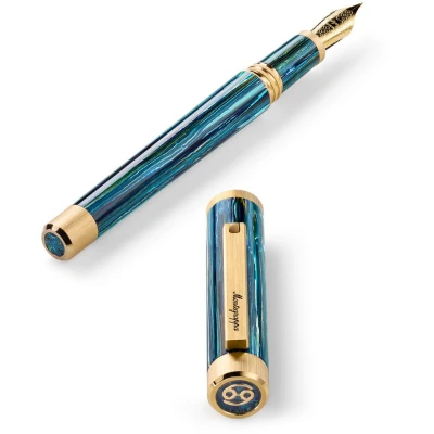 Montegrappa Zero Zodiac Cancer Fountain Pen, Yellow Gold IP Steel, Steel Nib Montegrappa Zero Zodiac Cancer Fountain Pen, Yellow Gold IP Steel, Steel Nib
