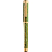 Montegrappa Zero Zodiac Gemini Fountain Pen, Yellow Gold IP Steel, 14k Gold Nib