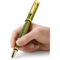 Montegrappa Zero Zodiac Gemini Fountain Pen, Yellow Gold IP Steel, Steel Nib