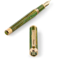Montegrappa Zero Zodiac Gemini Fountain Pen, Yellow Gold IP Steel, Steel Nib