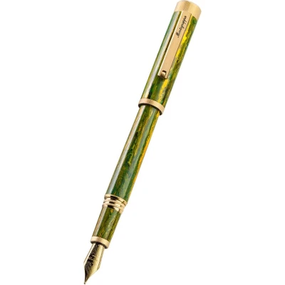 Montegrappa Zero Zodiac Gemini Fountain Pen, Yellow Gold IP Steel, Steel Nib