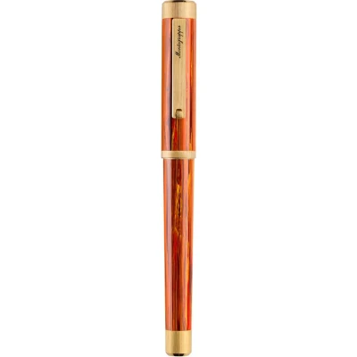Montegrappa Zero Zodiac Leo Fountain Pen, Yellow Gold IP Steel, 14k Gold Nib Montegrappa Zero Zodiac Leo Fountain Pen, Yellow Gold IP Steel, 14k Gold Nib