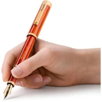 Montegrappa Zero Zodiac Leo Fountain Pen, Yellow Gold IP Steel, 14k Gold Nib Montegrappa Zero Zodiac Leo Fountain Pen, Yellow Gold IP Steel, 14k Gold Nib