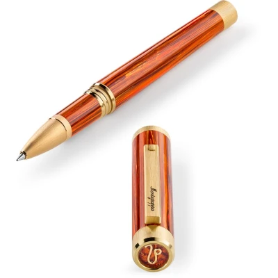 Montegrappa Zero Zodiac Leo Pen, Yellow Gold IP Steel Montegrappa Zero Zodiac Leo Pen, Yellow Gold IP Steel