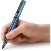 Montegrappa Zero Zodiac Libra Fountain Pen, Ultra Black IP Steel, Gold 14k Nib