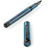 Montegrappa Zero Zodiac Libra Fountain Pen, Ultra Black IP Steel, Gold 14k Nib